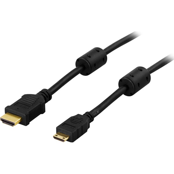 Deltaco HDMI - Mini HDMI kaapeli, 4K, UltraHD, musta, 2m
